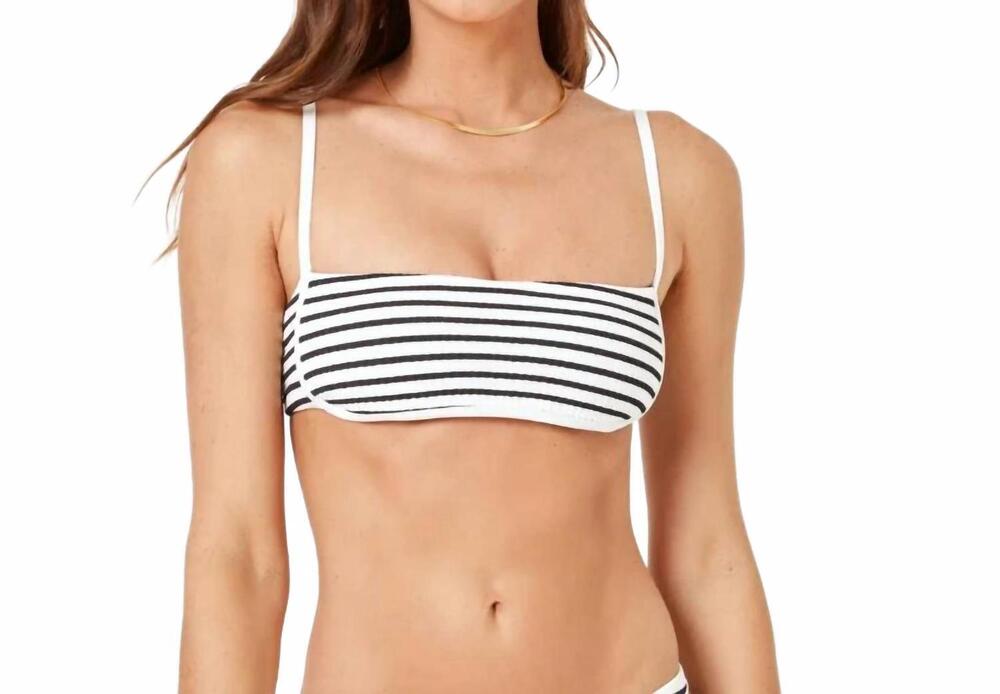 NEW L*SPACE hazel bikini top in sail along stripe